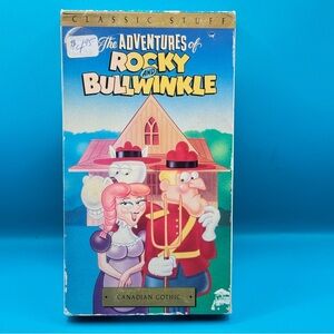 Rocky & Bullwinkle VHS Vol. 6 Canadian Gothic Tested w/Sleeve Vintage 1991